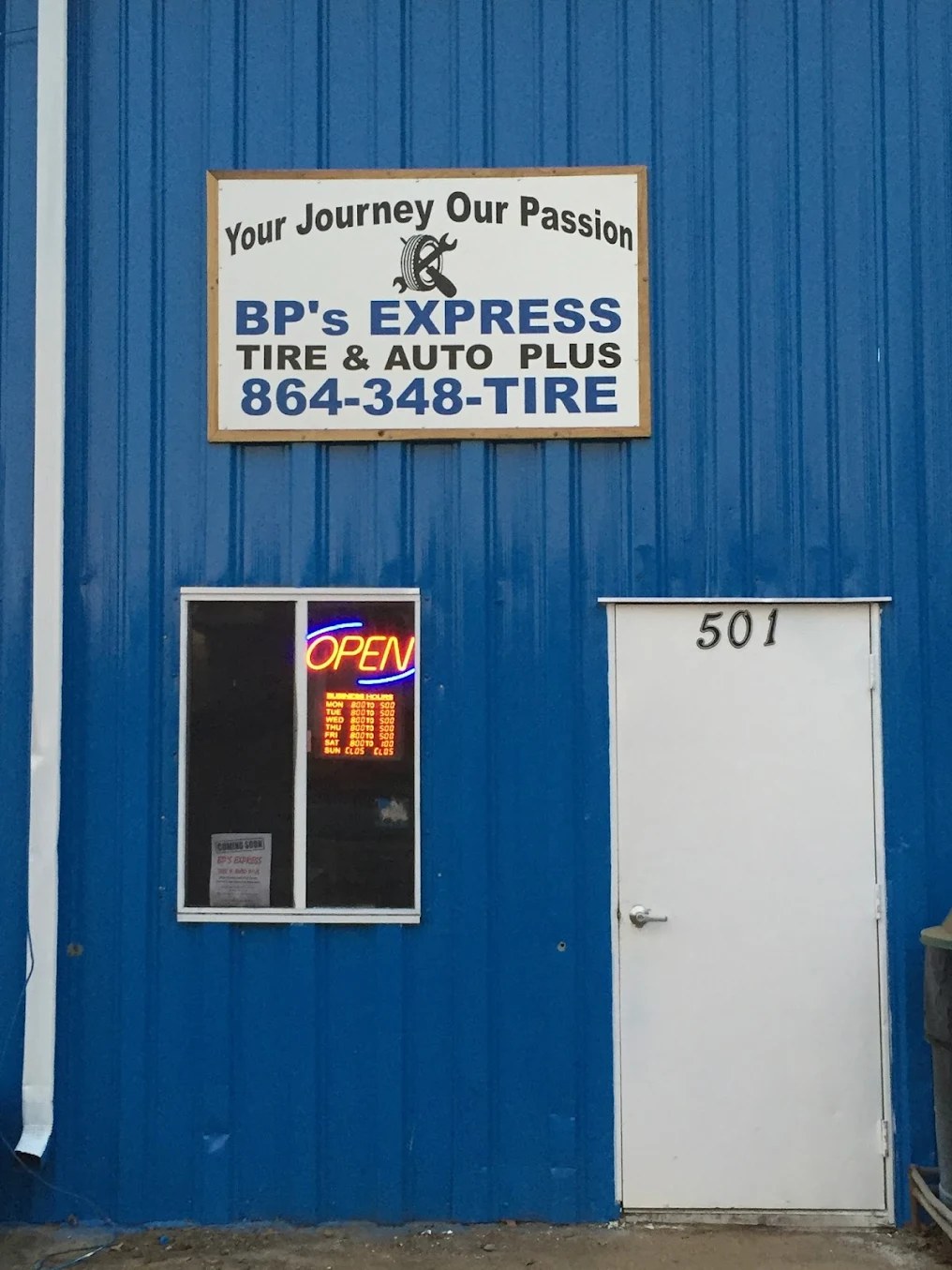 Door 501 — Hours on the Board